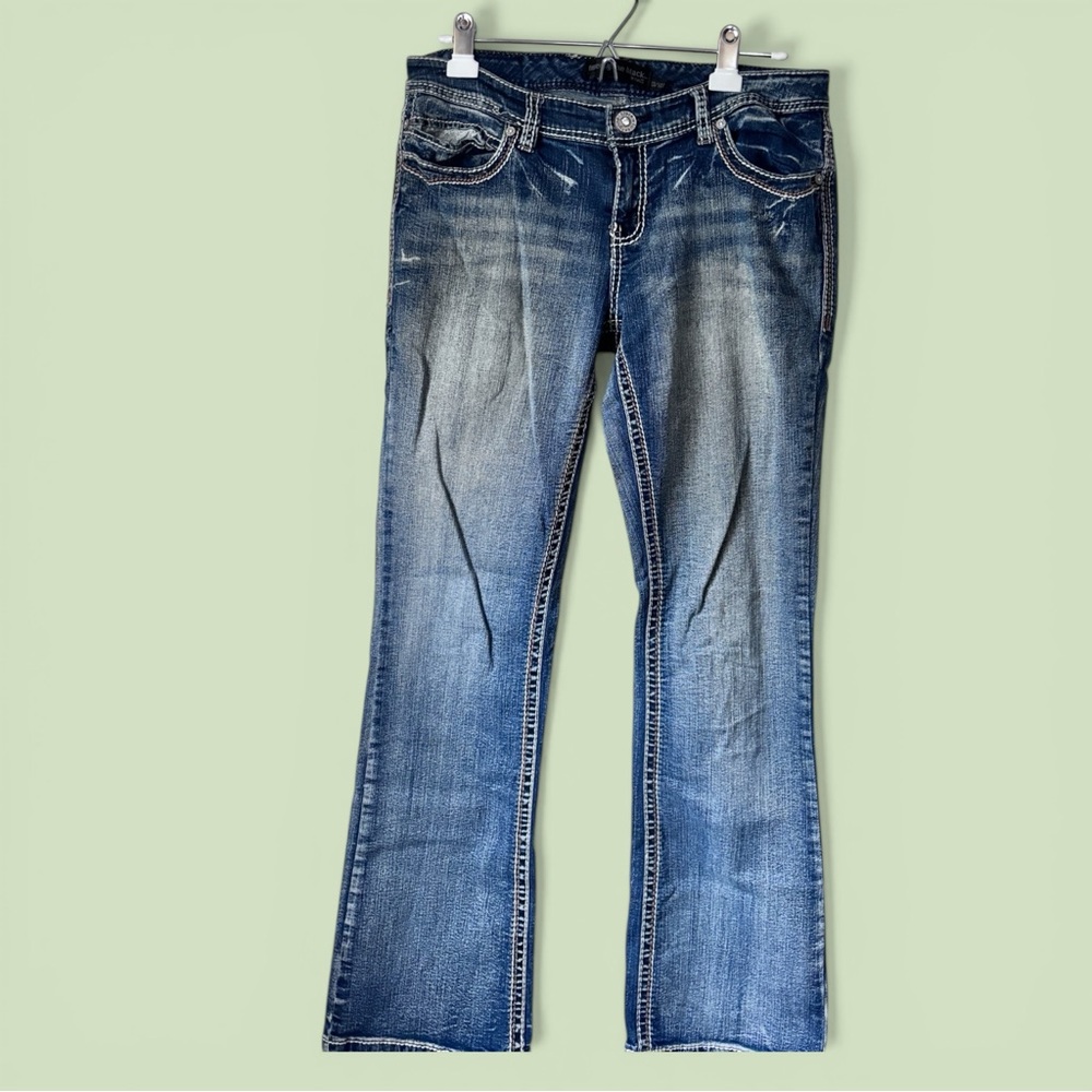 TwentyOne Black Bootleg Woman Distressed Jeans 13/14R